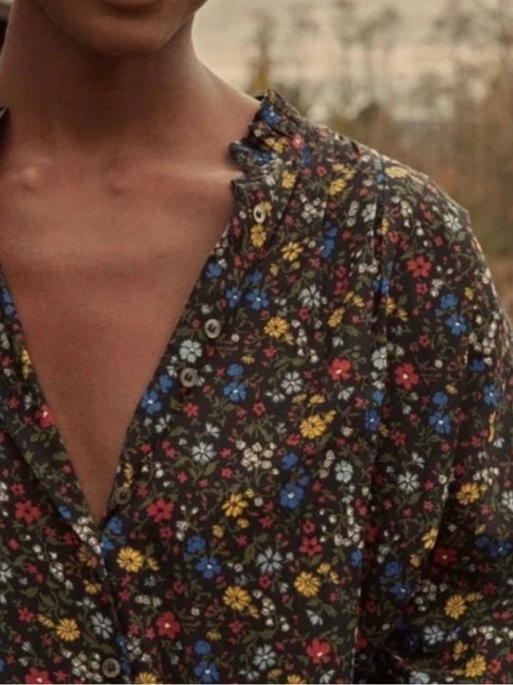 Doen Rose Top in Dusk Lily of the Valley